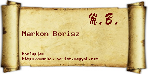 Markon Borisz névjegykártya